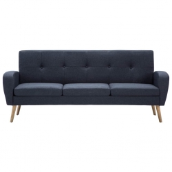 3-osobowa sofa tapicerowana tkaniną, ciemnoszara