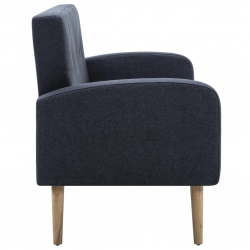 3-osobowa sofa tapicerowana tkaniną, ciemnoszara