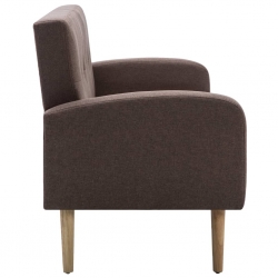 3-osobowa sofa tapicerowana tkaniną, brązowa