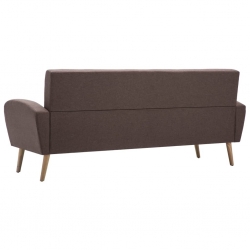 3-osobowa sofa tapicerowana tkaniną, brązowa