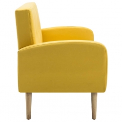 3-osobowa sofa tapicerowana tkaniną, żółta
