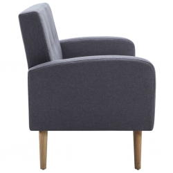 Sofa 3-osobowa, tapicerowana tkaniną, jasnoszara