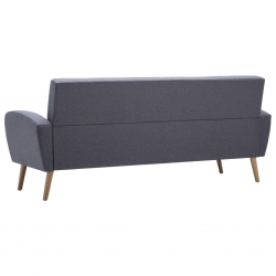 Sofa 3-osobowa, tapicerowana tkaniną, jasnoszara