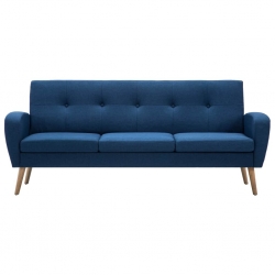 3-osobowa sofa tapicerowana, niebieska