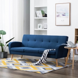 3-osobowa sofa tapicerowana, niebieska