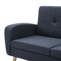 Sofa w kształcie L, obita tkaniną, 186x136x79 cm, ciemnoszara