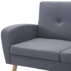 Sofa z leżanką, obita tkaniną, 186 x 136 x 79 cm, jasnoszara