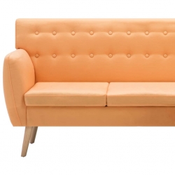 Sofa z leżanką, obita tkaniną, 171,5x138x81,5 cm, pomarańczowa