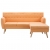 Sofa z leżanką, obita tkaniną, 171,5x138x81,5 cm, pomarańczowa