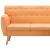 Sofa z leżanką, obita tkaniną, 171,5x138x81,5 cm, pomarańczowa