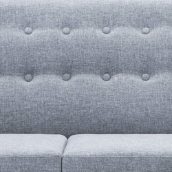 Sofa z leżanką, obita tkaniną, 171,5x138x81,5 cm, jasnoszara