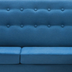 Sofa z leżanką, obita tkaniną, 171,5 x 138 x 81,5 cm, niebieska