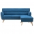 Sofa z leżanką, obita tkaniną, 171,5 x 138 x 81,5 cm, niebieska
