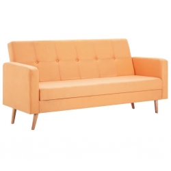 Sofa tapicerowana materiałem, pomarańczowa