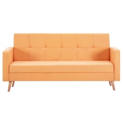Sofa tapicerowana materiałem, pomarańczowa