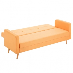 Sofa tapicerowana materiałem, pomarańczowa