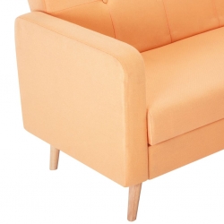 Sofa tapicerowana materiałem, pomarańczowa