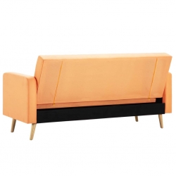 Sofa tapicerowana materiałem, pomarańczowa