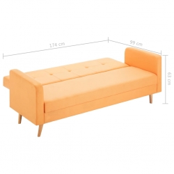Sofa tapicerowana materiałem, pomarańczowa