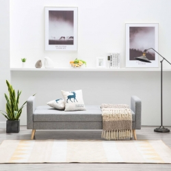 Sofa materiałowa, jasnoszara