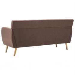 3-osobowa sofa tapicerowana tkaniną, 172x70x82 cm, brązowa