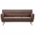 3-osobowa sofa tapicerowana tkaniną, 172x70x82 cm, brązowa