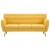 3-osobowa sofa tapicerowana tkaniną, 172x70x82 cm, żółta
