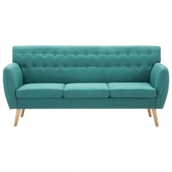 3-osobowa sofa tapicerowana tkaniną, 172x70x82 cm, zielona