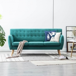 3-osobowa sofa tapicerowana tkaniną, 172x70x82 cm, zielona