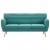 3-osobowa sofa tapicerowana tkaniną, 172x70x82 cm, zielona