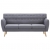 3-osobowa sofa tapicerowana tkaniną, 172x70x82 cm, jasnoszara