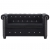 Sofa Chesterfield, 2-os., obita aksamitem, 146x75x72 cm, czarna