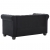 Sofa Chesterfield, 2-os., obita aksamitem, 146x75x72 cm, czarna