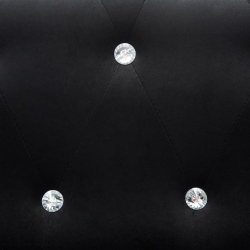 Sofa Chesterfield, 3-os., obita aksamitem, 199x75x72 cm, czarna