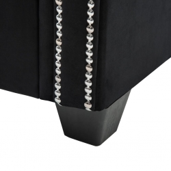 Sofa Chesterfield, 3-os., obita aksamitem, 199x75x72 cm, czarna