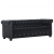 Sofa Chesterfield, 3-os., obita aksamitem, 199x75x72 cm, czarna