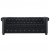 Sofa Chesterfield, 3-os., obita aksamitem, 199x75x72 cm, czarna