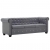 Sofa Chesterfield, 3-os., obita aksamitem, 199x75x72 cm, szara