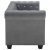 Sofa Chesterfield, 3-os., obita aksamitem, 199x75x72 cm, szara