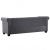Sofa Chesterfield, 3-os., obita aksamitem, 199x75x72 cm, szara