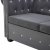 Sofa Chesterfield, 3-os., obita aksamitem, 199x75x72 cm, szara