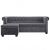 Sofa Chesterfield z leżanką, aksamit, 199 x 142 x 72 cm, szara