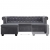 Sofa Chesterfield z leżanką, aksamit, 199 x 142 x 72 cm, szara
