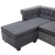 Sofa Chesterfield z leżanką, aksamit, 199 x 142 x 72 cm, szara