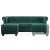 Sofa Chesterfield z leżanką, aksamit, 199x142x72 cm, zielona
