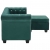 Sofa Chesterfield z leżanką, aksamit, 199x142x72 cm, zielona