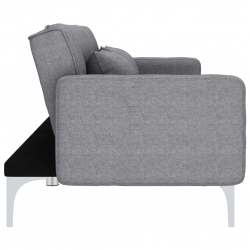 Sofa rozkładana, jasnoszara, tapicerowana tkaniną
