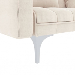 Sofa rozkładana, kremowa, tapicerowana tkaniną