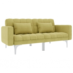 Sofa rozkładana, zielona, tapicerowana tkaniną