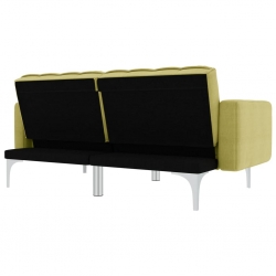 Sofa rozkładana, zielona, tapicerowana tkaniną